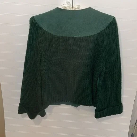 AMI Dark Green Suede Sweater Size Medium - Picture 3 of 3